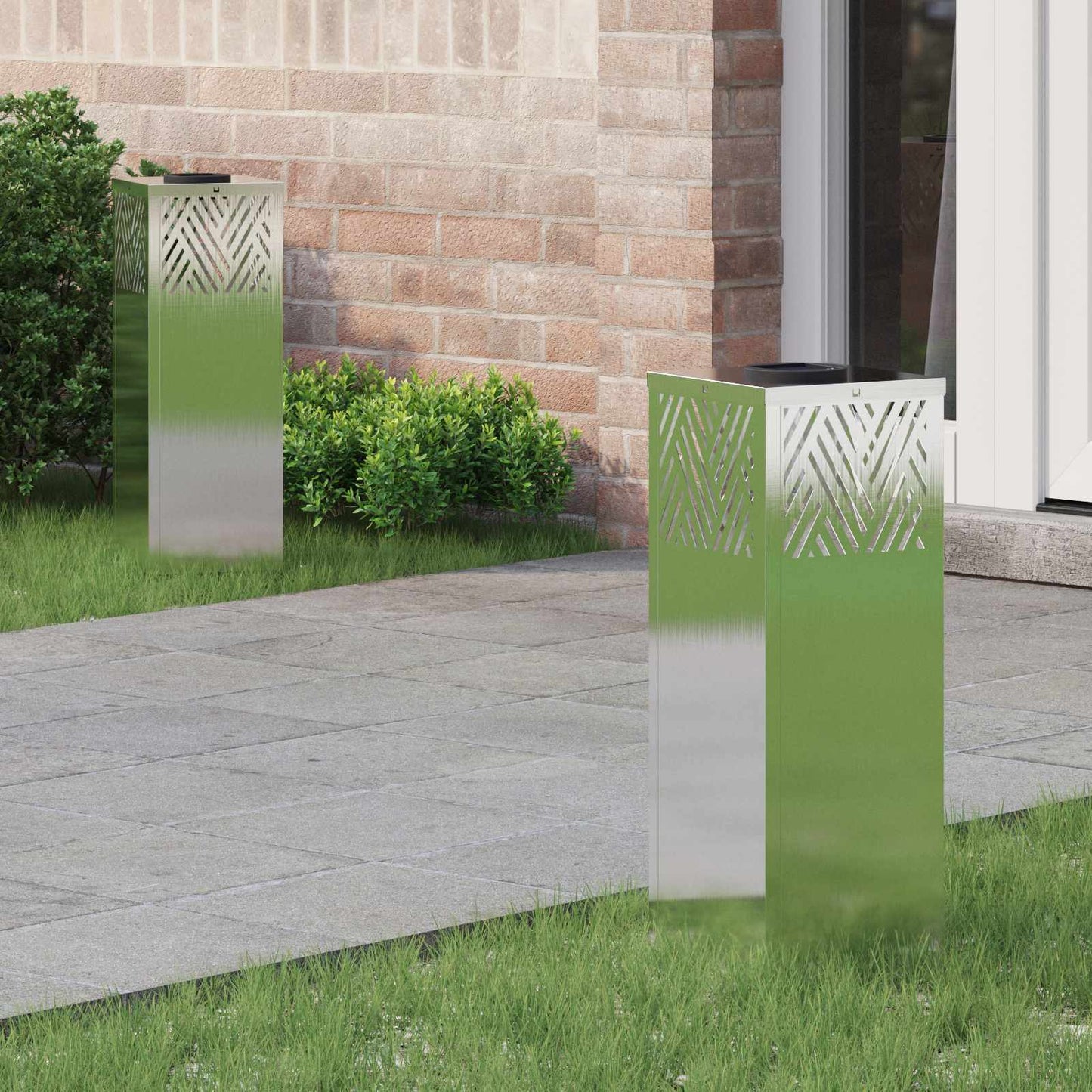 Solar Led Weg Licht 2 Pcs Silber