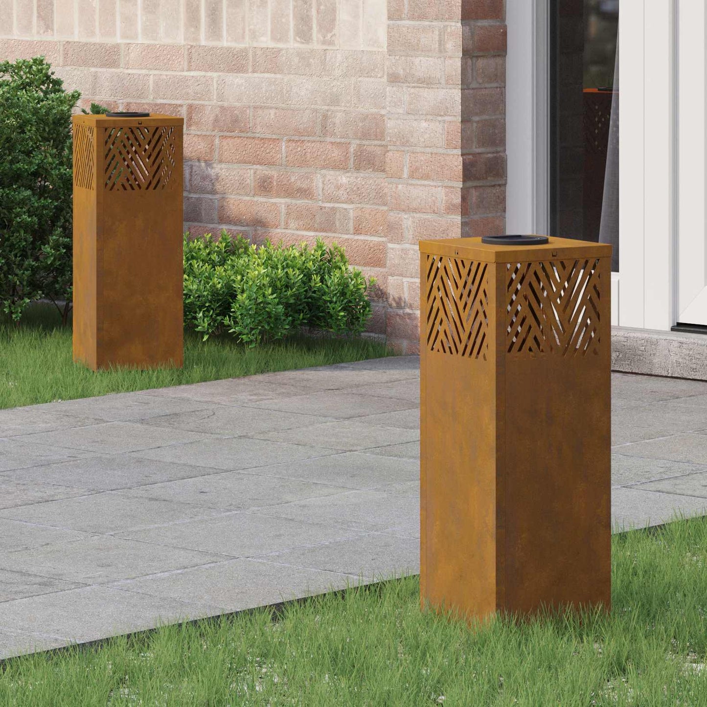 Solar Led Weg Licht 2 Pcs Silber