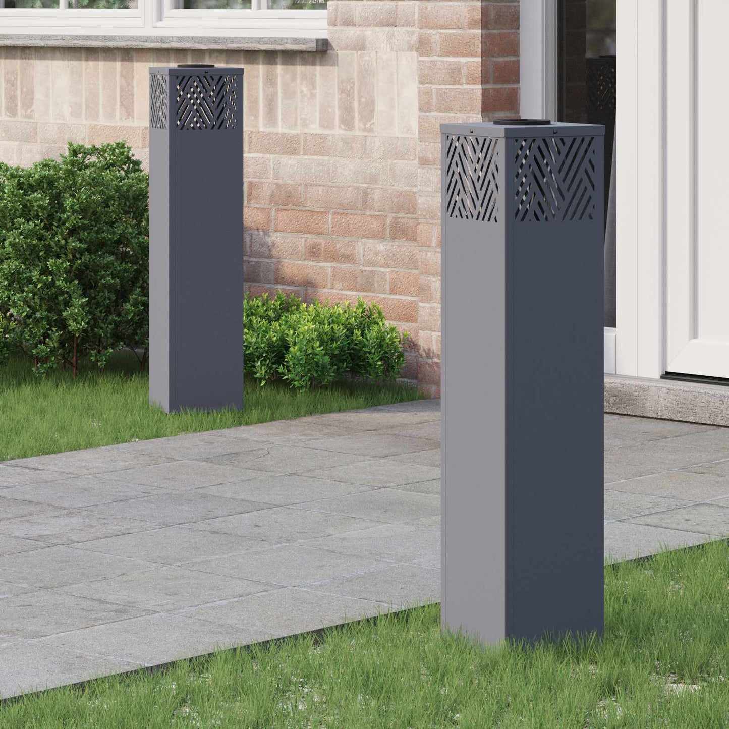 Solar Led Weg Licht 2 Pcs Silber