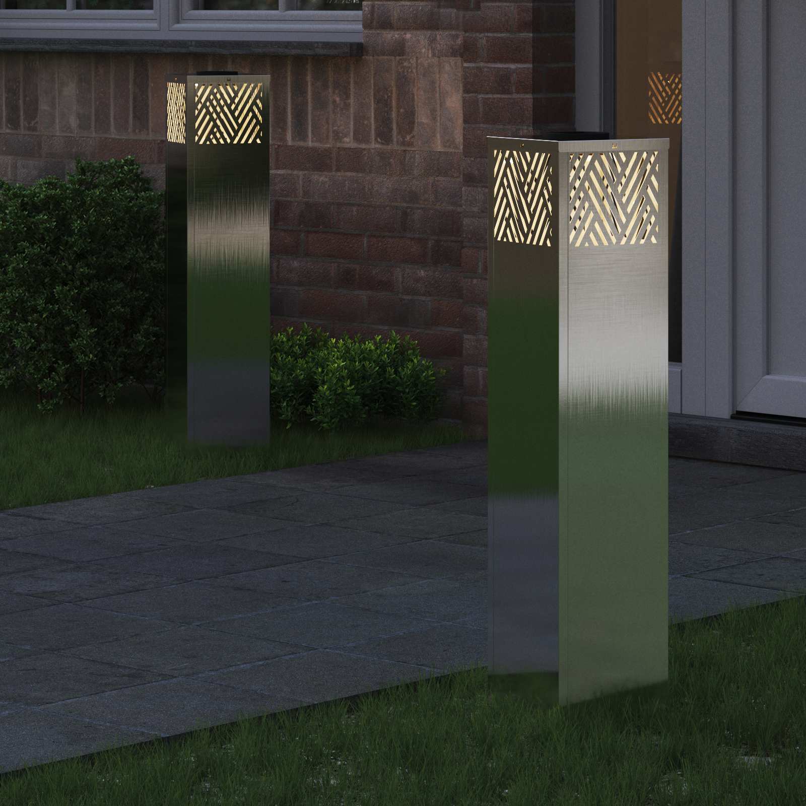 Solar Led Weg Licht 2 Pcs Silber