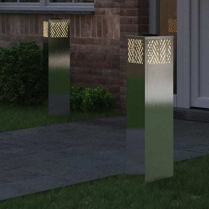 Solar Led Weg Licht 2 Pcs Silber