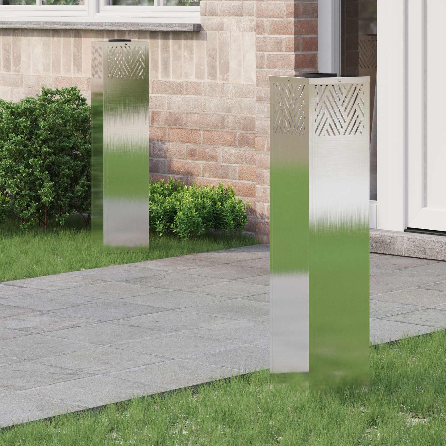 Solar Led Weg Licht 2 Pcs Silber