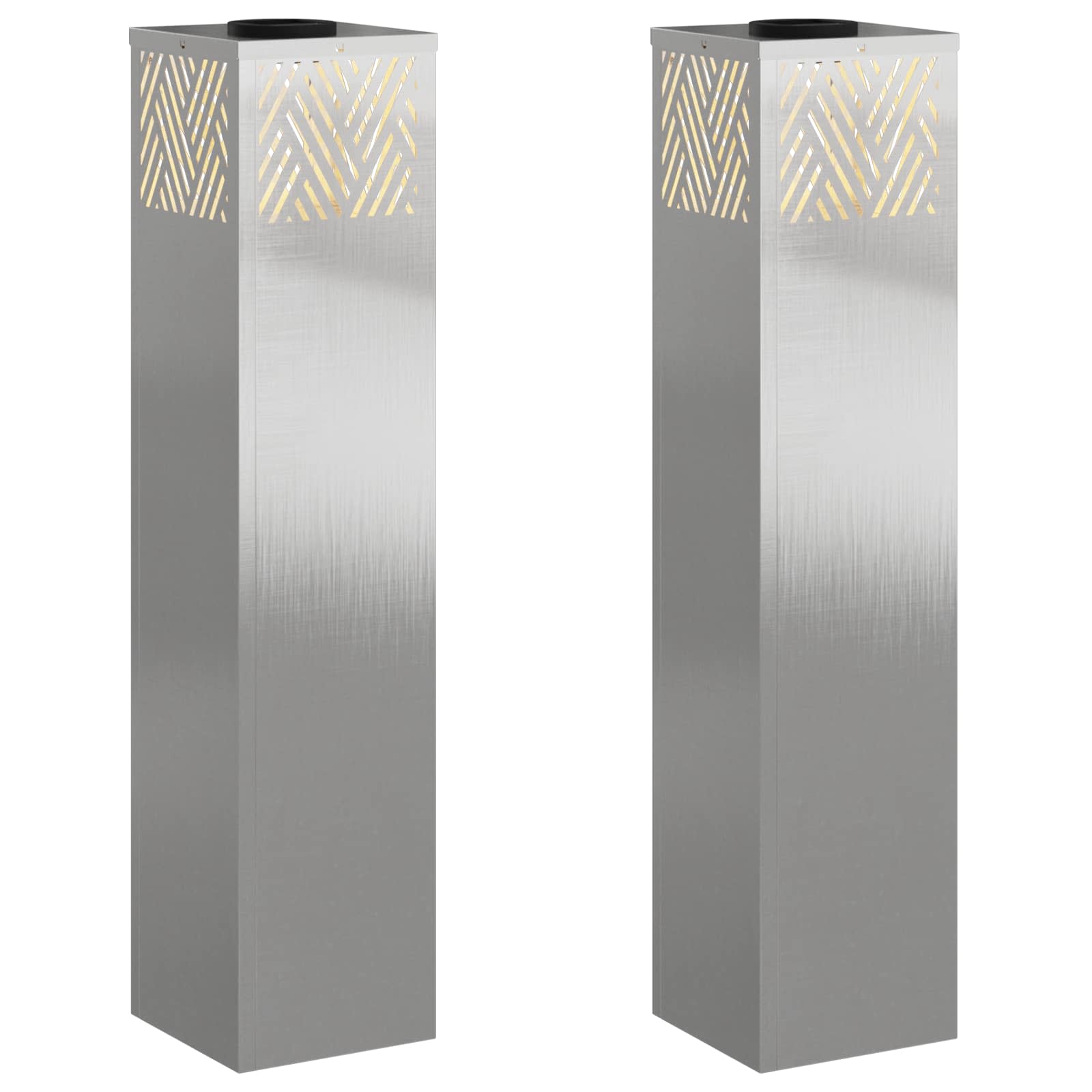 Solar Led Weg Licht 2 Pcs Silber