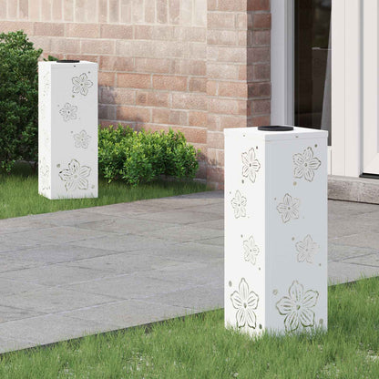 Solar Led Weg Licht 2 Pcs Silber Galvanisiertes Stahl