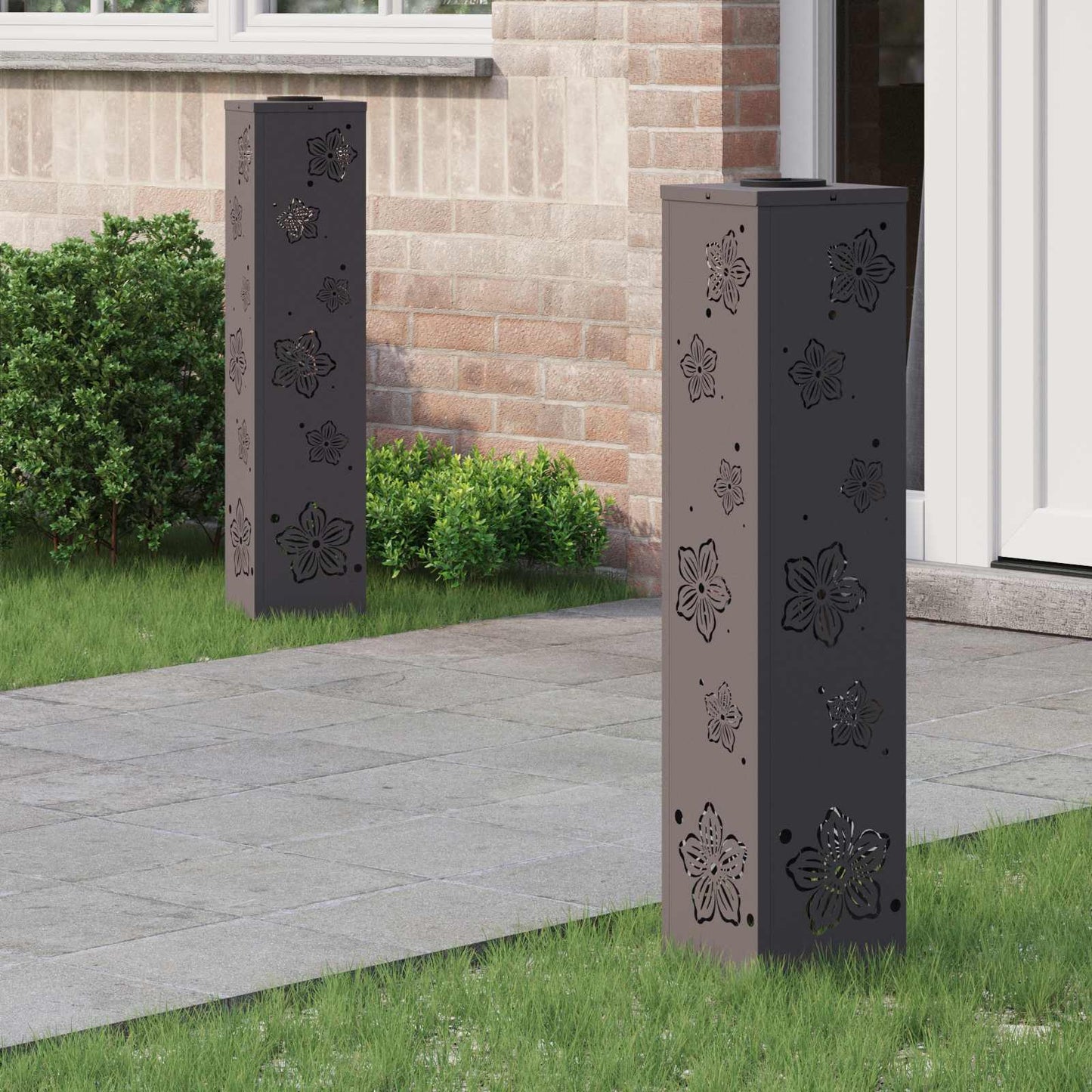 Solar Led Weg Licht 2 Pcs Silber Galvanisiertes Stahl