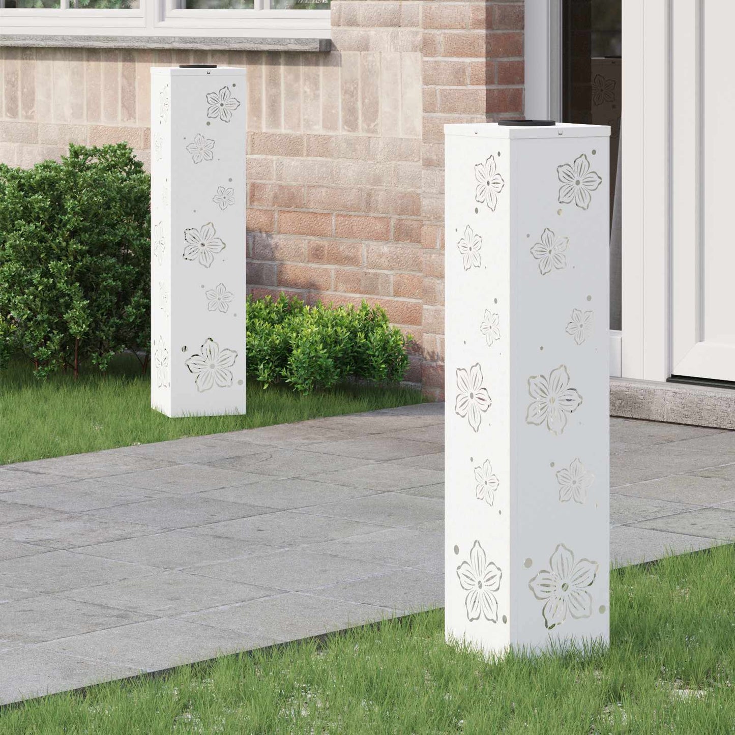 Solar Led Weg Licht 2 Pcs Silber Galvanisiertes Stahl