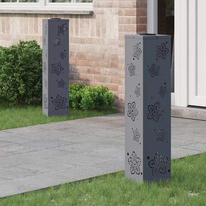 Solar Led Weg Licht 2 Pcs Silber Galvanisiertes Stahl