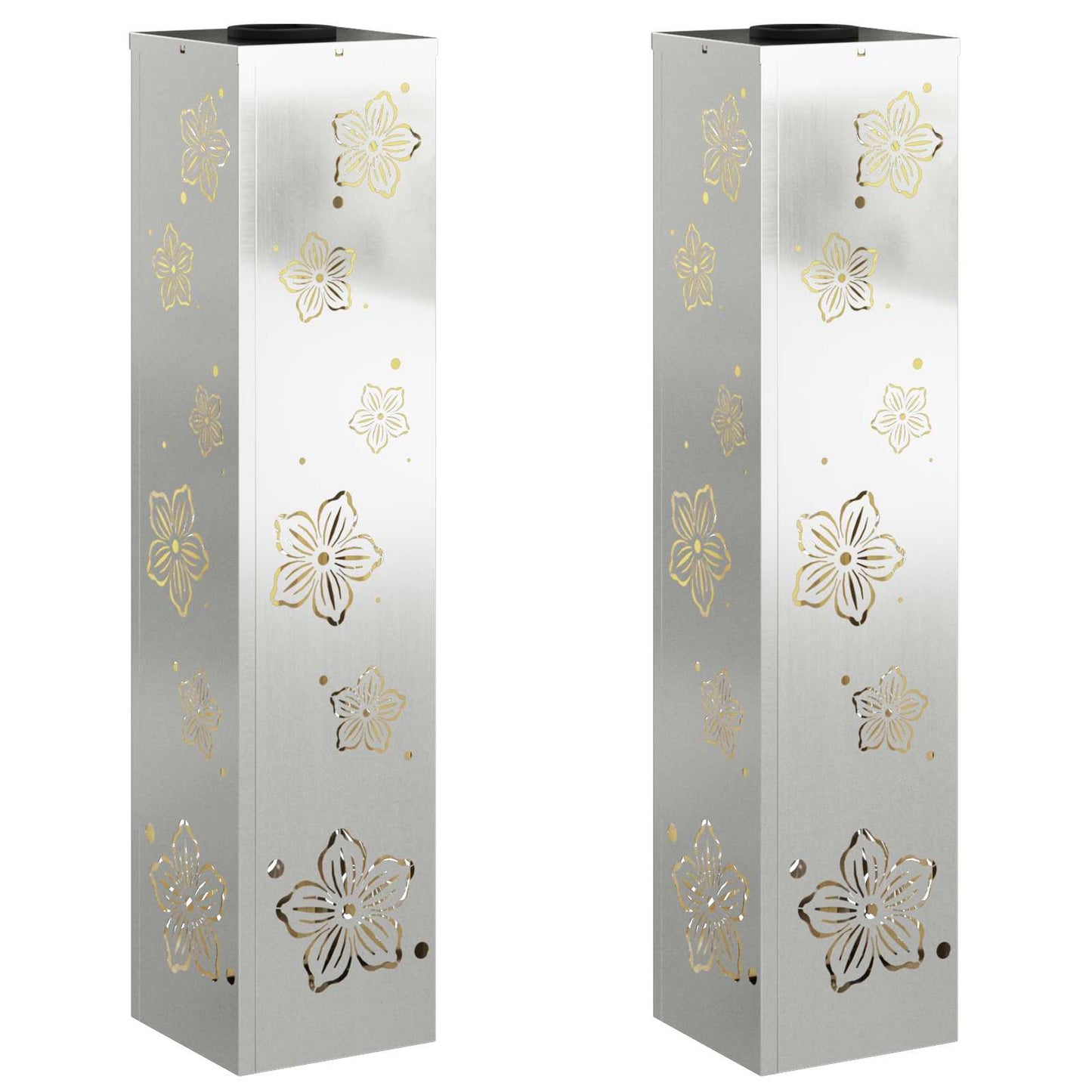 Solar Led Weg Licht 2 Pcs Silber Galvanisiertes Stahl