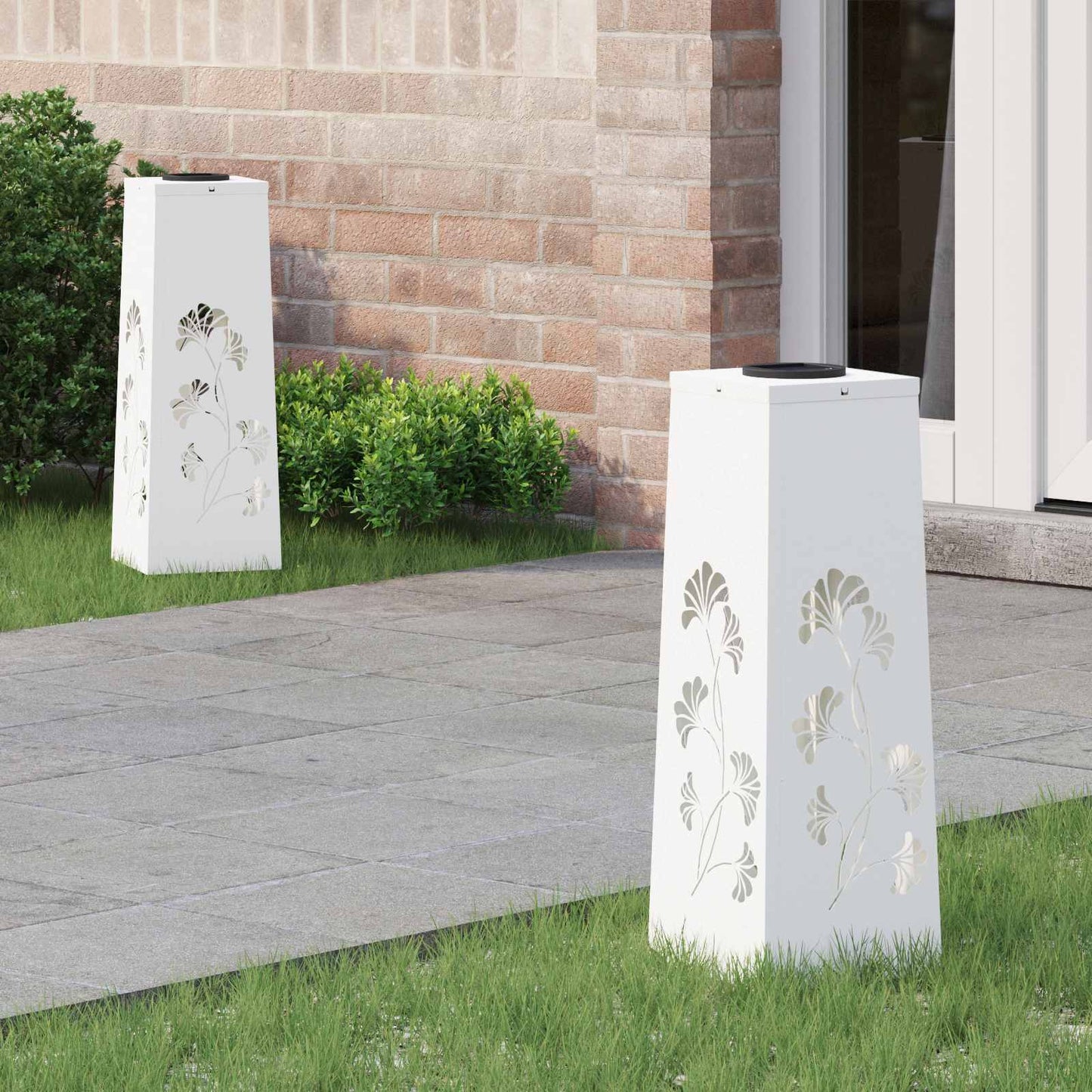 Solar Led Weg Licht 2 Pcs Silber Galvanisiertes Stahl