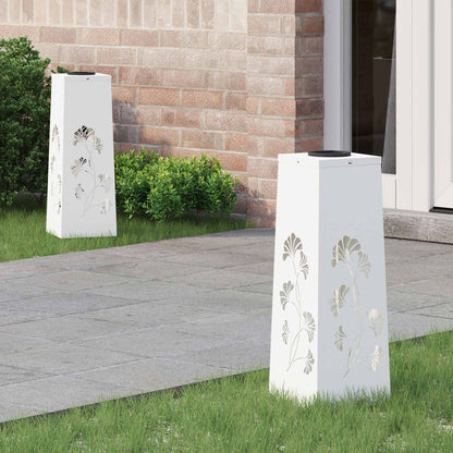 Solar Led Weg Licht 2 Pcs Silber Galvanisiertes Stahl