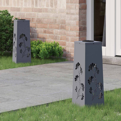 Solar Led Weg Licht 2 Pcs Silber Galvanisiertes Stahl