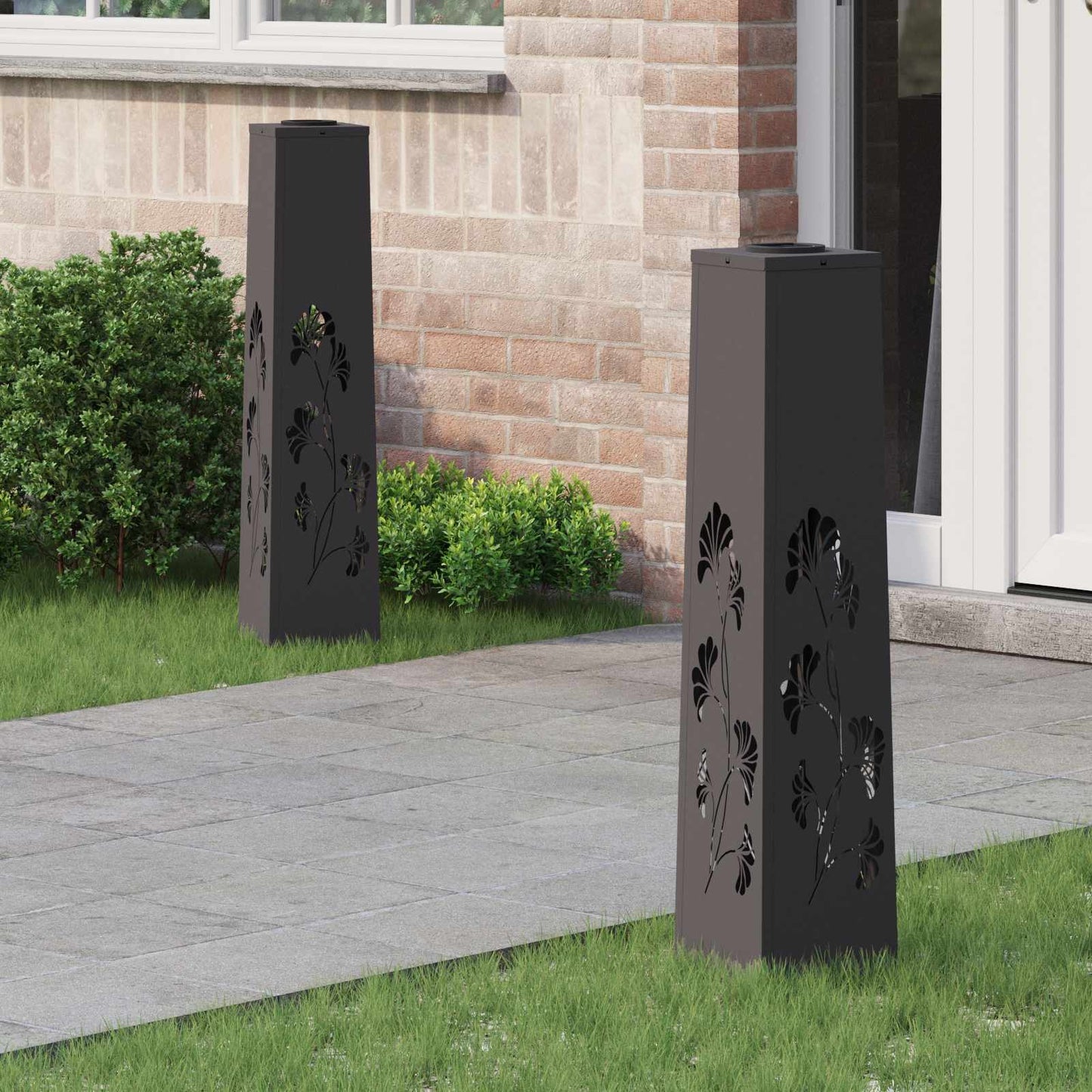 Solar Led Weg Licht 2 Pcs Silber Galvanisiertes Stahl