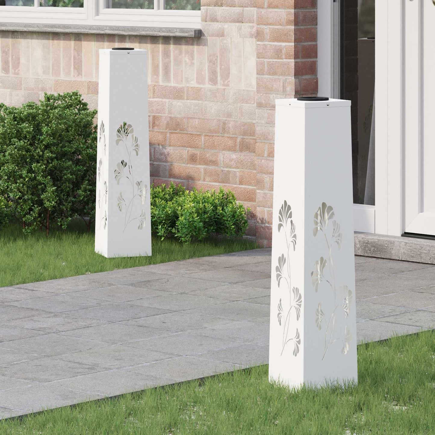 Solar Led Weg Licht 2 Pcs Silber Galvanisiertes Stahl