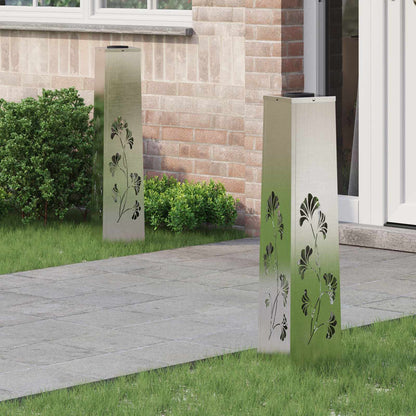 Solar Led Weg Licht 2 Pcs Silber Galvanisiertes Stahl