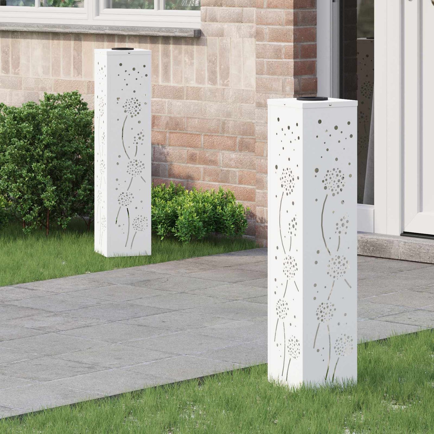 Solar Led Weg Licht 2 Pcs Silber Galvanisiertes Stahl