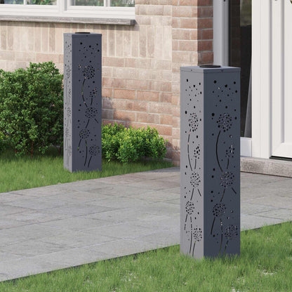 Solar Led Weg Licht 2 Pcs Silber Galvanisiertes Stahl