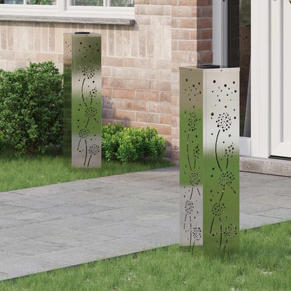 Solar Led Weg Licht 2 Pcs Silber Galvanisiertes Stahl