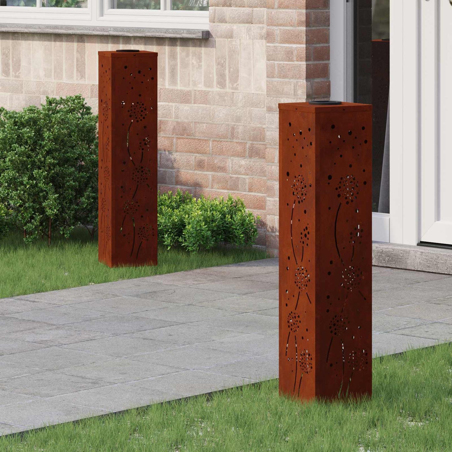 Solar Led Weg Licht 2 Pcs Silber Galvanisiertes Stahl