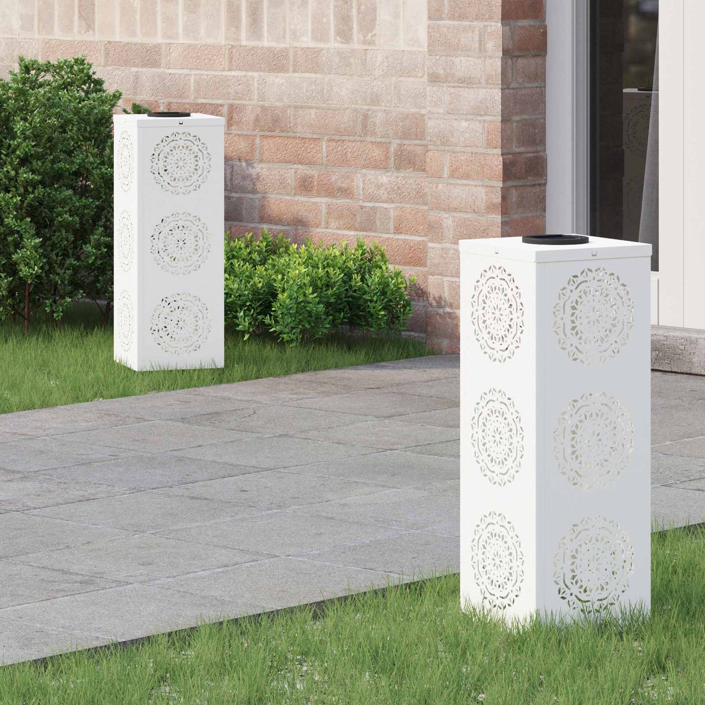 Solar Led Weg Licht 2 Pcs Silber Galvanisiertes Stahl