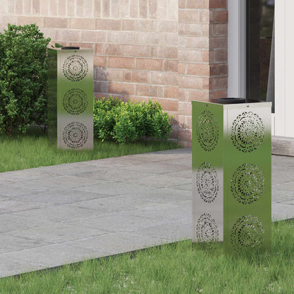 Solar Led Weg Licht 2 Pcs Silber Galvanisiertes Stahl