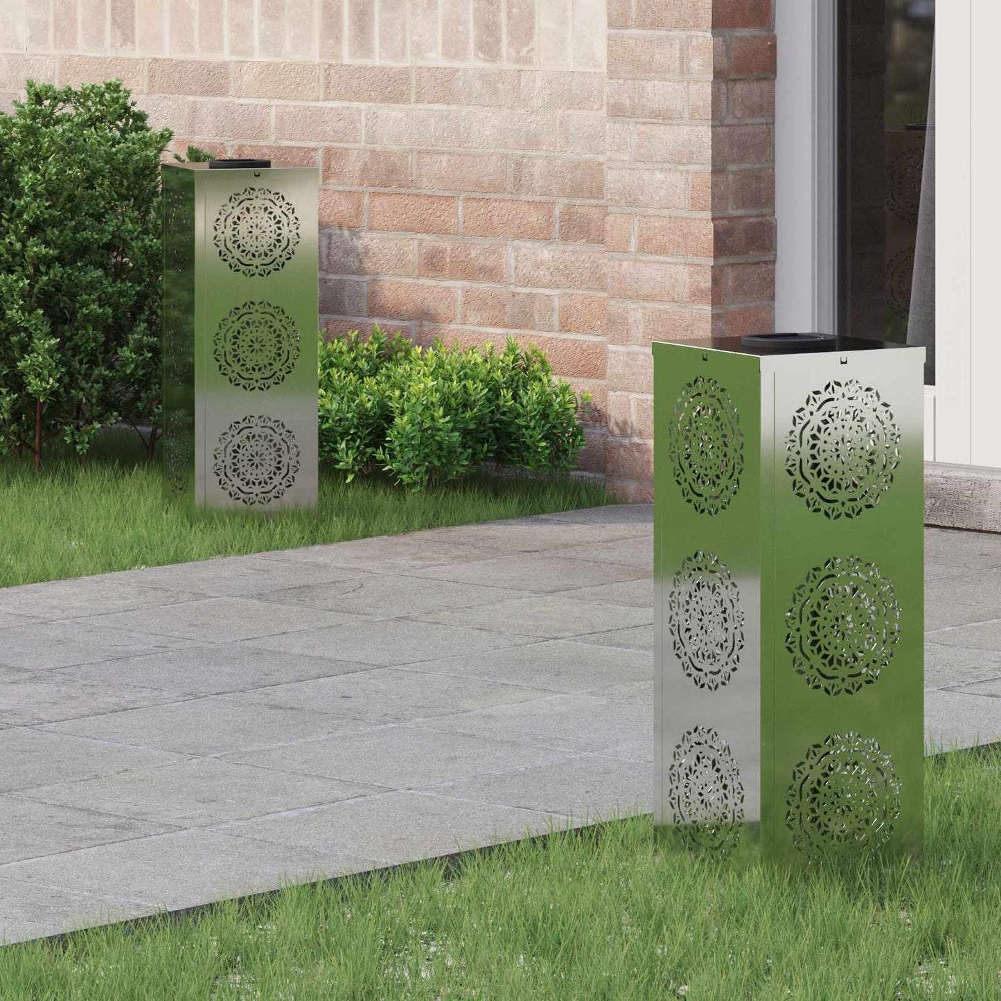 Solar Led Weg Licht 2 Pcs Silber Galvanisiertes Stahl