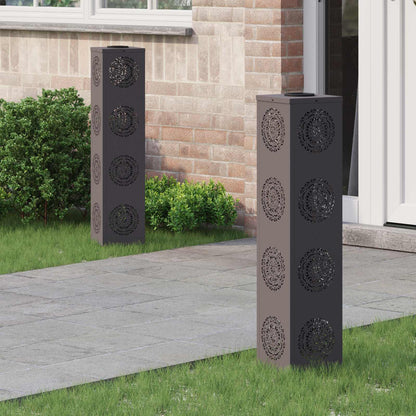 Solar Led Weg Licht 2 Pcs Silber Galvanisiertes Stahl