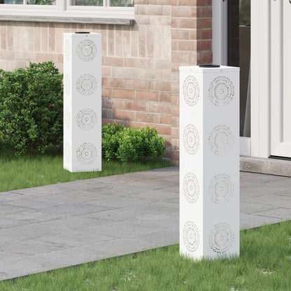 Solar Led Weg Licht 2 Pcs Silber Galvanisiertes Stahl