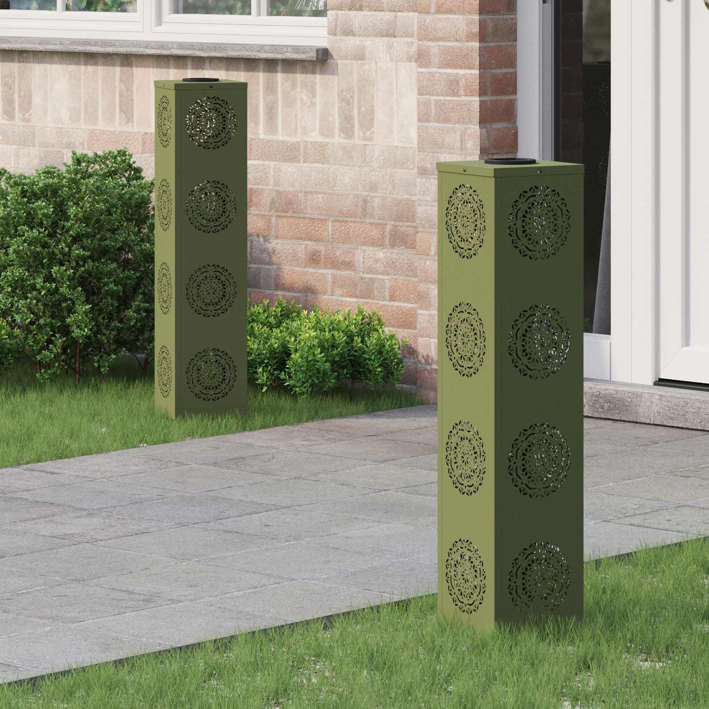 Solar Led Weg Licht 2 Pcs Silber Galvanisiertes Stahl