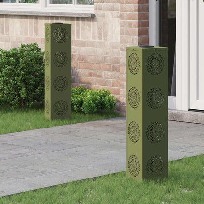 Solar Led Weg Licht 2 Pcs Silber Galvanisiertes Stahl