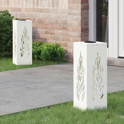 Solar Led Weg Licht 2 Pcs Silber Galvanisiertes Stahl
