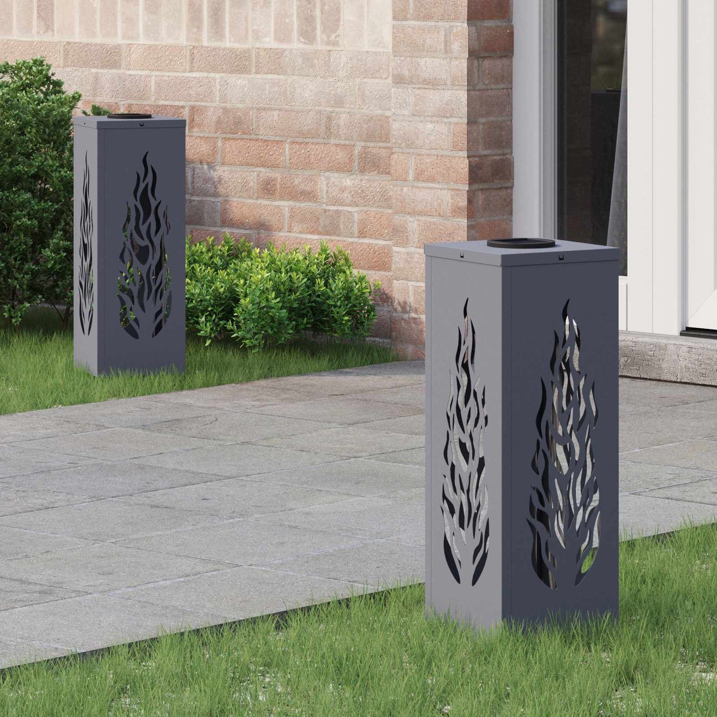 Solar Led Weg Licht 2 Pcs Silber Galvanisiertes Stahl