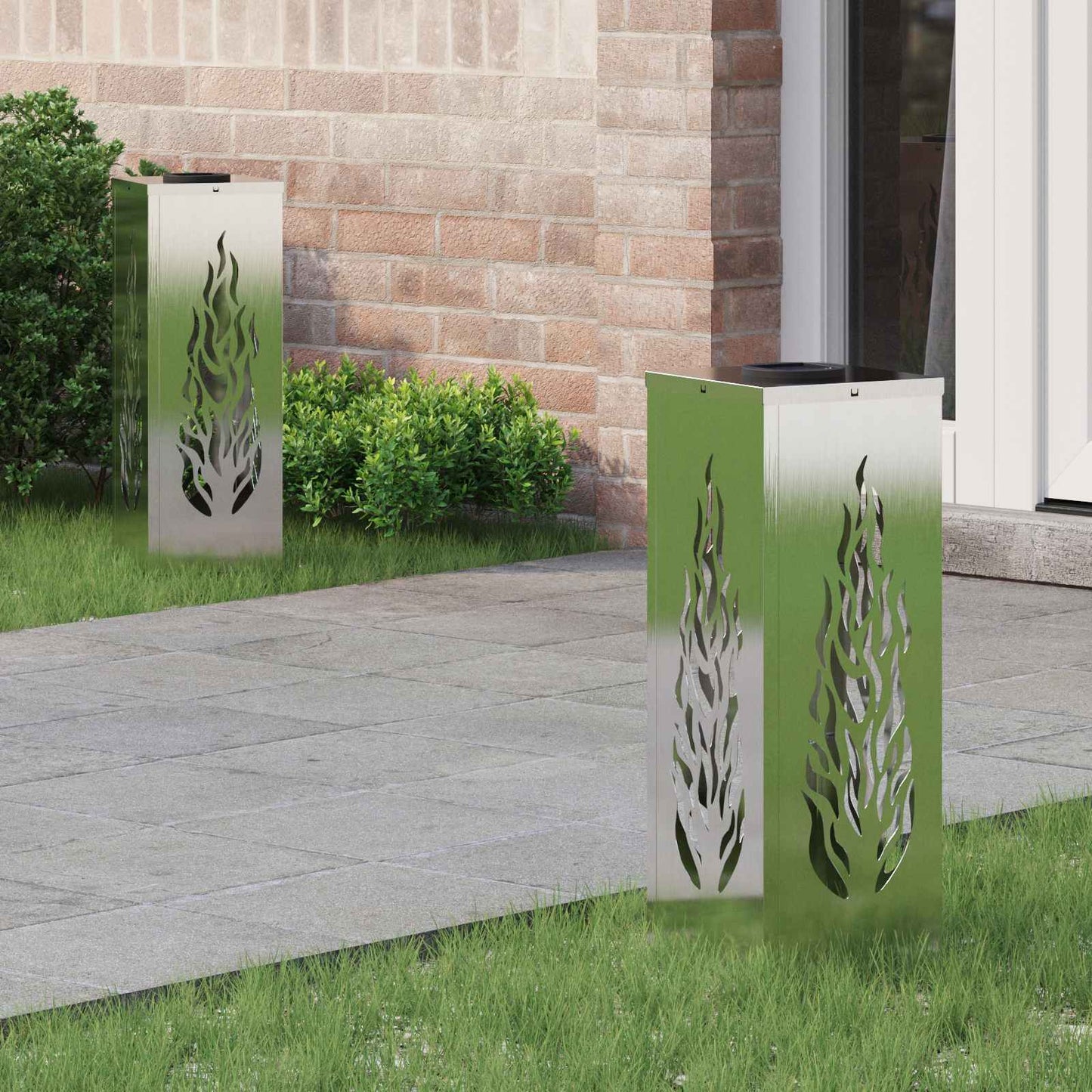 Solar Led Weg Licht 2 Pcs Silber Galvanisiertes Stahl