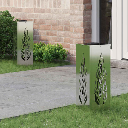 Solar Led Weg Licht 2 Pcs Silber Galvanisiertes Stahl