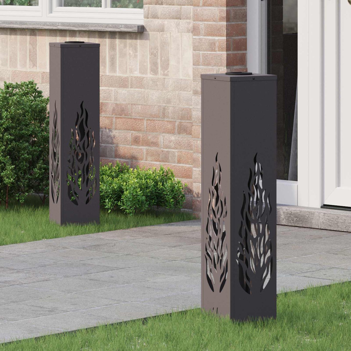Solar Led Weg Licht 2 Pcs Silber Galvanisiertes Stahl