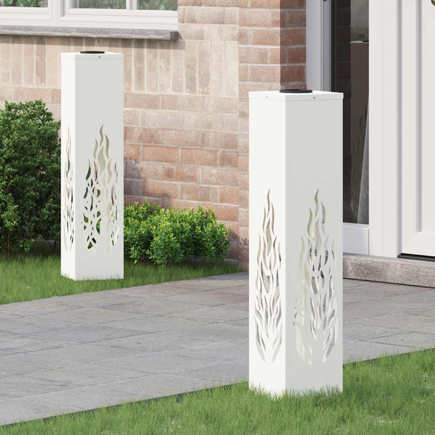 Solar Led Weg Licht 2 Pcs Silber Galvanisiertes Stahl