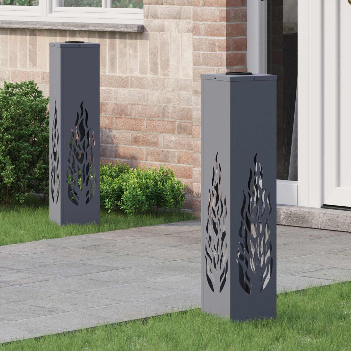 Solar Led Weg Licht 2 Pcs Silber Galvanisiertes Stahl