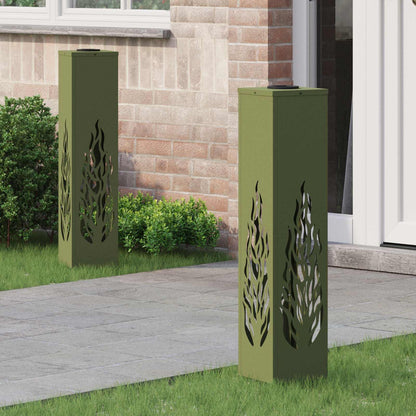 Solar Led Weg Licht 2 Pcs Silber Galvanisiertes Stahl