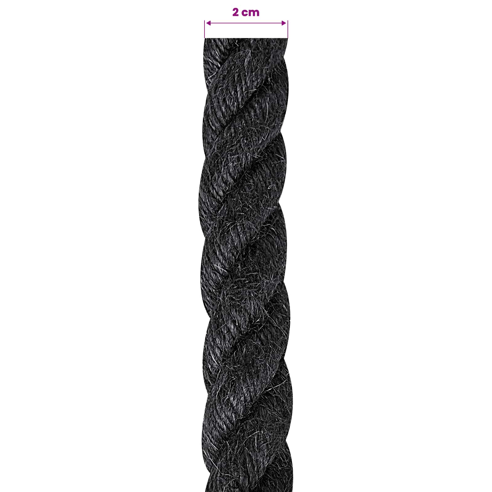 Juteseil 20 100% Tossa Jute Schwarz