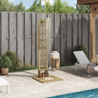 Outdoor-Dusche 223 Cm Imprägniertes Kiefernholz Und Edelstahl