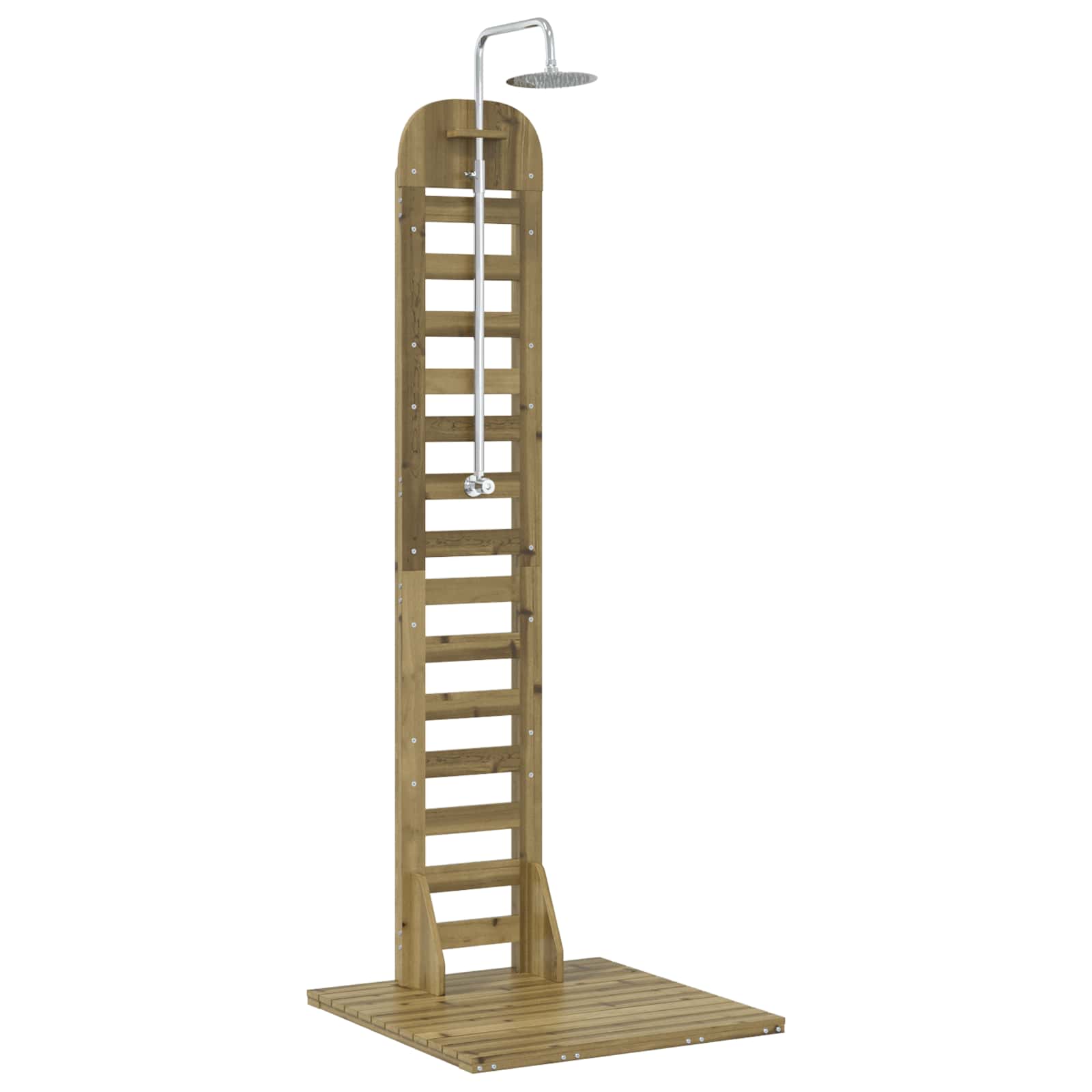 Outdoor-Dusche 223 Cm Imprägniertes Kiefernholz Und Edelstahl