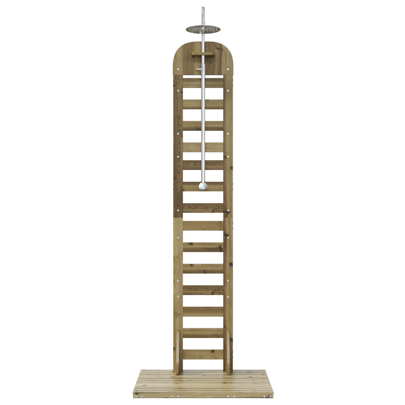 Outdoor-Dusche 223 Cm Imprägniertes Kiefernholz Und Edelstahl