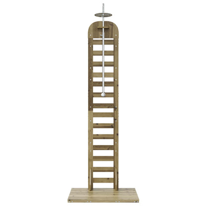 Outdoor-Dusche 223 Cm Imprägniertes Kiefernholz Und Edelstahl