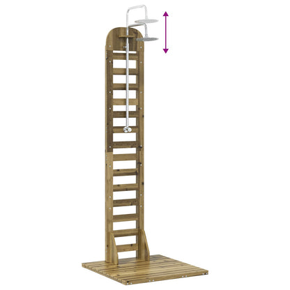 Outdoor-Dusche 223 Cm Imprägniertes Kiefernholz Und Edelstahl