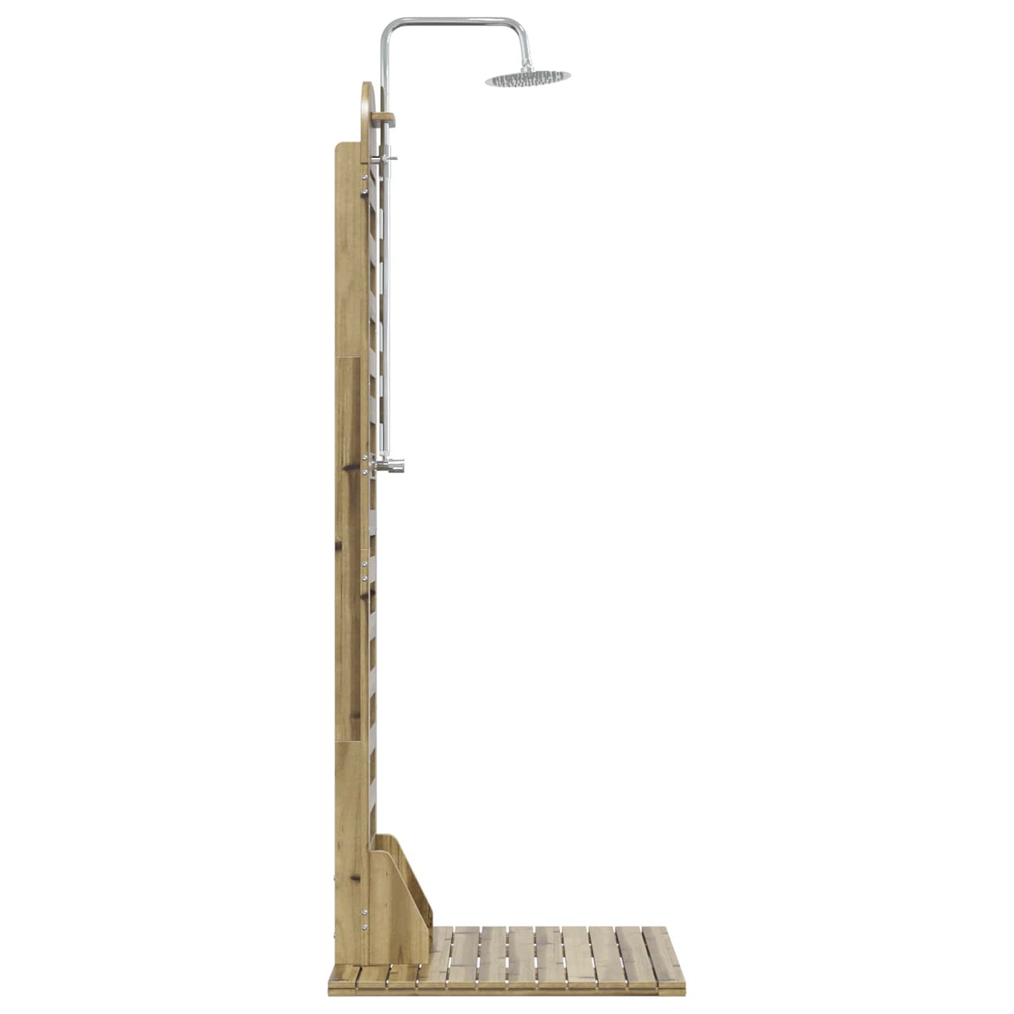 Outdoor-Dusche 223 Cm Imprägniertes Kiefernholz Und Edelstahl