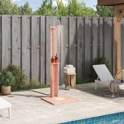Outdoor-Dusche 206 Cm Imprägniertes Kiefernholz Und Edelstahl