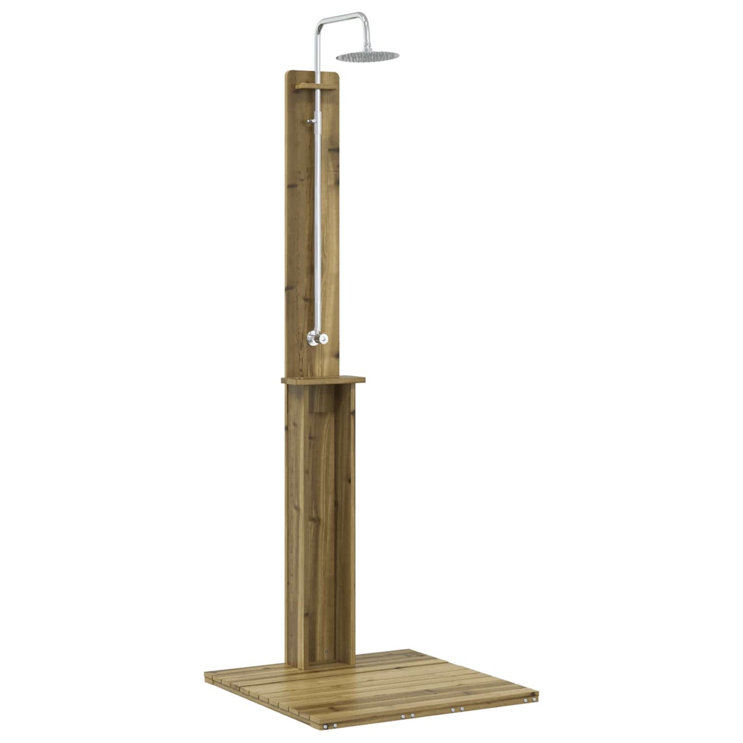 Outdoor-Dusche 206 Cm Imprägniertes Kiefernholz Und Edelstahl