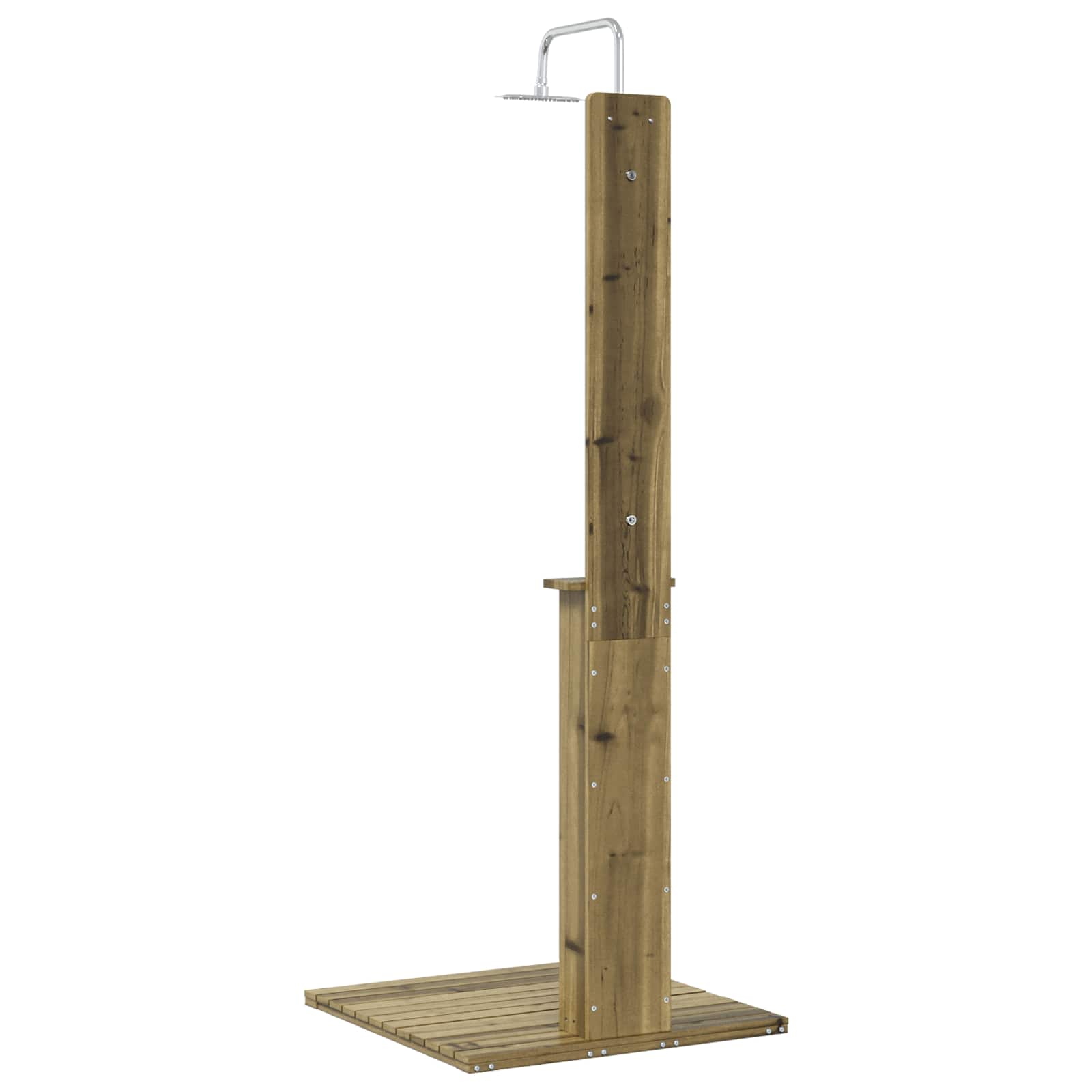 Outdoor-Dusche 206 Cm Imprägniertes Kiefernholz Und Edelstahl
