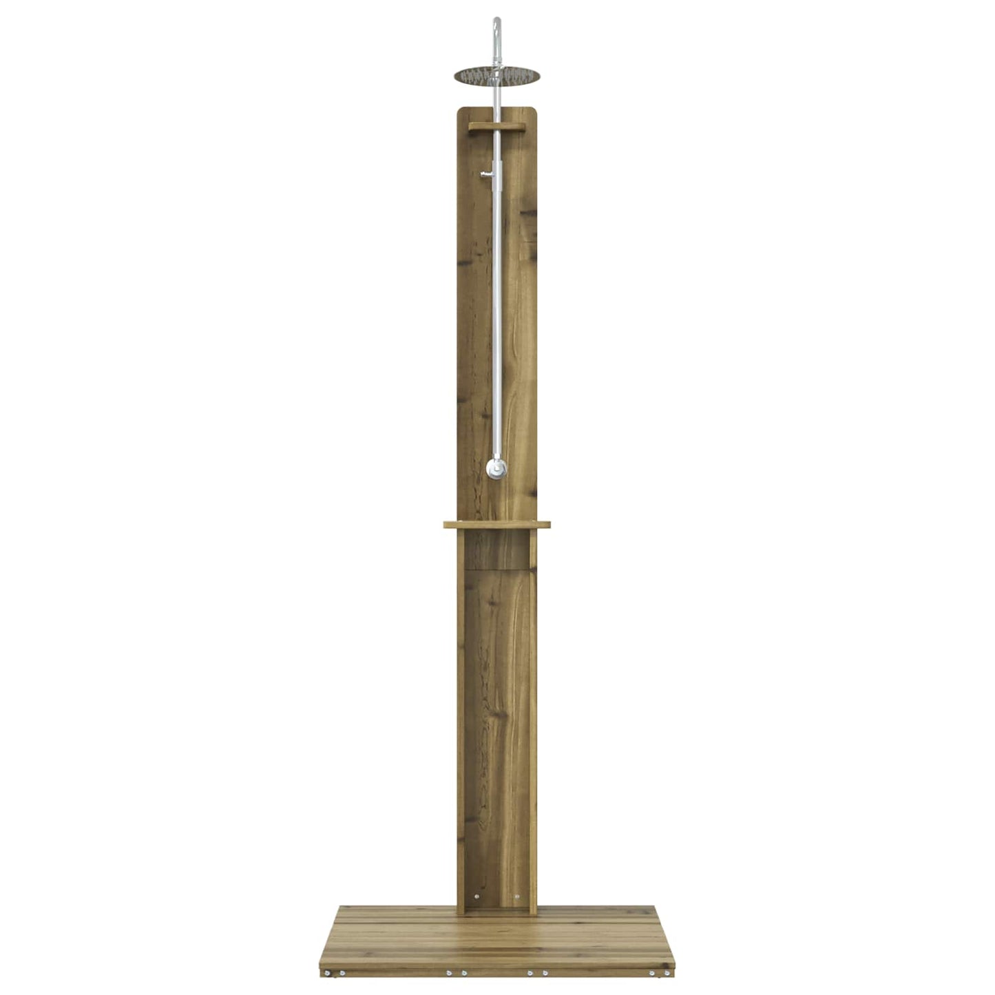 Outdoor-Dusche 206 Cm Imprägniertes Kiefernholz Und Edelstahl