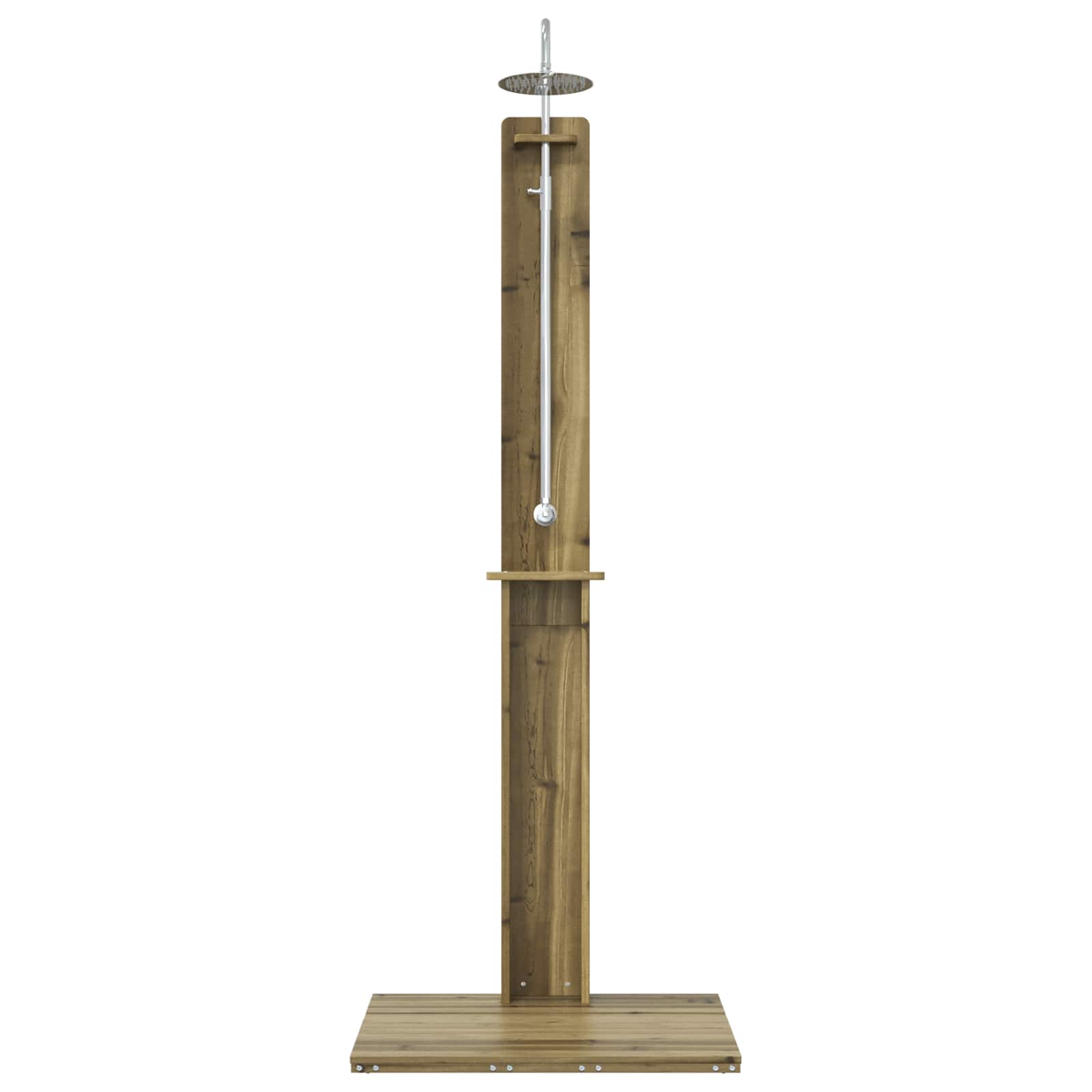Outdoor-Dusche 206 Cm Imprägniertes Kiefernholz Und Edelstahl