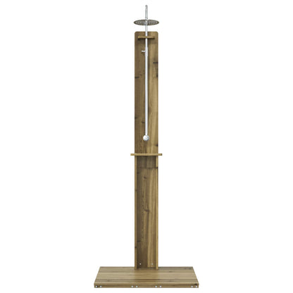 Outdoor-Dusche 206 Cm Imprägniertes Kiefernholz Und Edelstahl